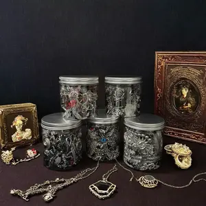 GM Light Gothic Mystery Jewelry Jar—Costume Jewelry Rings,Necklaces,  Earrings, Spooky Season Gift , For Women , Perfect for Halloween, Cosplay Gothic， Punk Aesthetic Gifts
