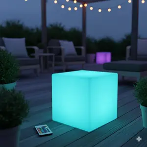 Wireless Rechargeable LED Cube Lamp with Remote Control 16 Color Changing Mood Light Atmosphere Light Bright Cube Night Light Colorful Gradient Bedroom Party Lighting