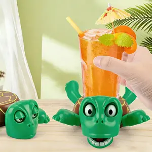 Funny Turtle Desk Accessory, Pop-Up Screaming Turtle Cup Holder, Adjustable Legs, DIY Stress Relief Toy, Home Decor Gift