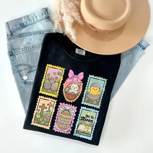 Comfort Colors Easter Retro Stamps TShirt, He Is Risen Easter Tee, Christian Easter Tshirt, Coquette Religious Easter Top, Easter Day Gift