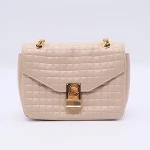 Pre-owned Celine Leather Shoulder Bags Celin C Bag Quilted Medium twins B21010