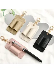 2PCS Dual-slot pen holder keychain, detachable lanyard, portable pen case organizer