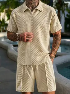 2026 Men's POLO Short sleeved T-shirt Shorts Casual Set Men's Fashion Versatile Two piece Set