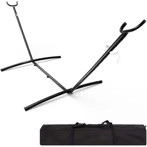 9FT Heavy Duty Adjustable Steel Hammock Stand, 450 LBS Capacity Outdoor Hammock Frame, Weather Resistant and Easy to Assemble