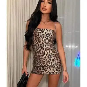 Sequin Cheetah Print Dress