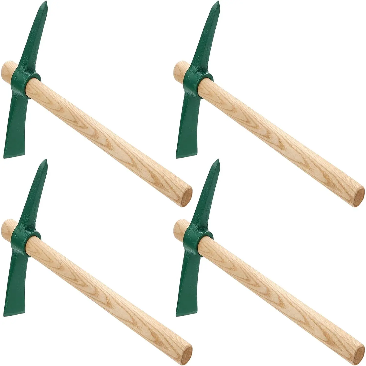 15 Inches Pick Axe, Forged Mattock Tool, Heavy Duty Pick Mattock with Non-Slip Handle for Gardening, Camping, Prospecting