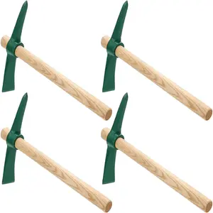 15 Inches Pick Axe, Forged Mattock Tool, Heavy Duty Pick Mattock with Non-Slip Handle for Gardening, Camping, Prospecting