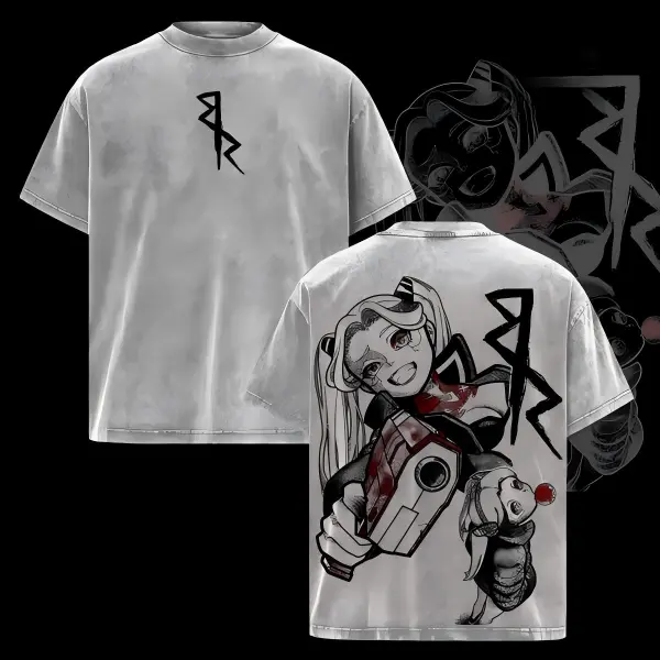 Cyberpunk Edgerunners Vintage T-Shirt, Anime Graphic Tee, Washed Oversized Streetwear Top, Retro Manga Panel Inspired Artwork, Cult Dark Aesthetic, Unisex Shirt, Anime and Manga Fans, Manga Art Prints, Streetwear Merch