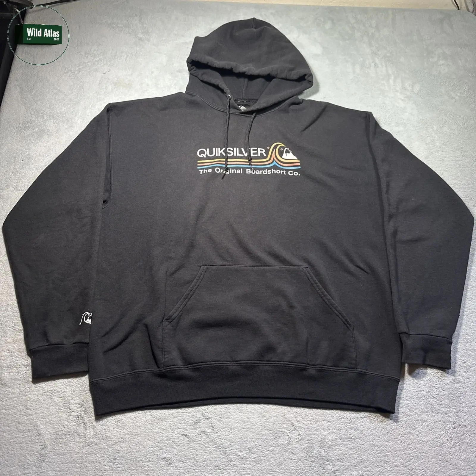 Y2K 2000s Quiksilver Men's Hoodie, Boardshort Co Grunge Vintage Surfer Pullover for Men by Wild Atlas Apparel, USA-Made & Printed Apparel	