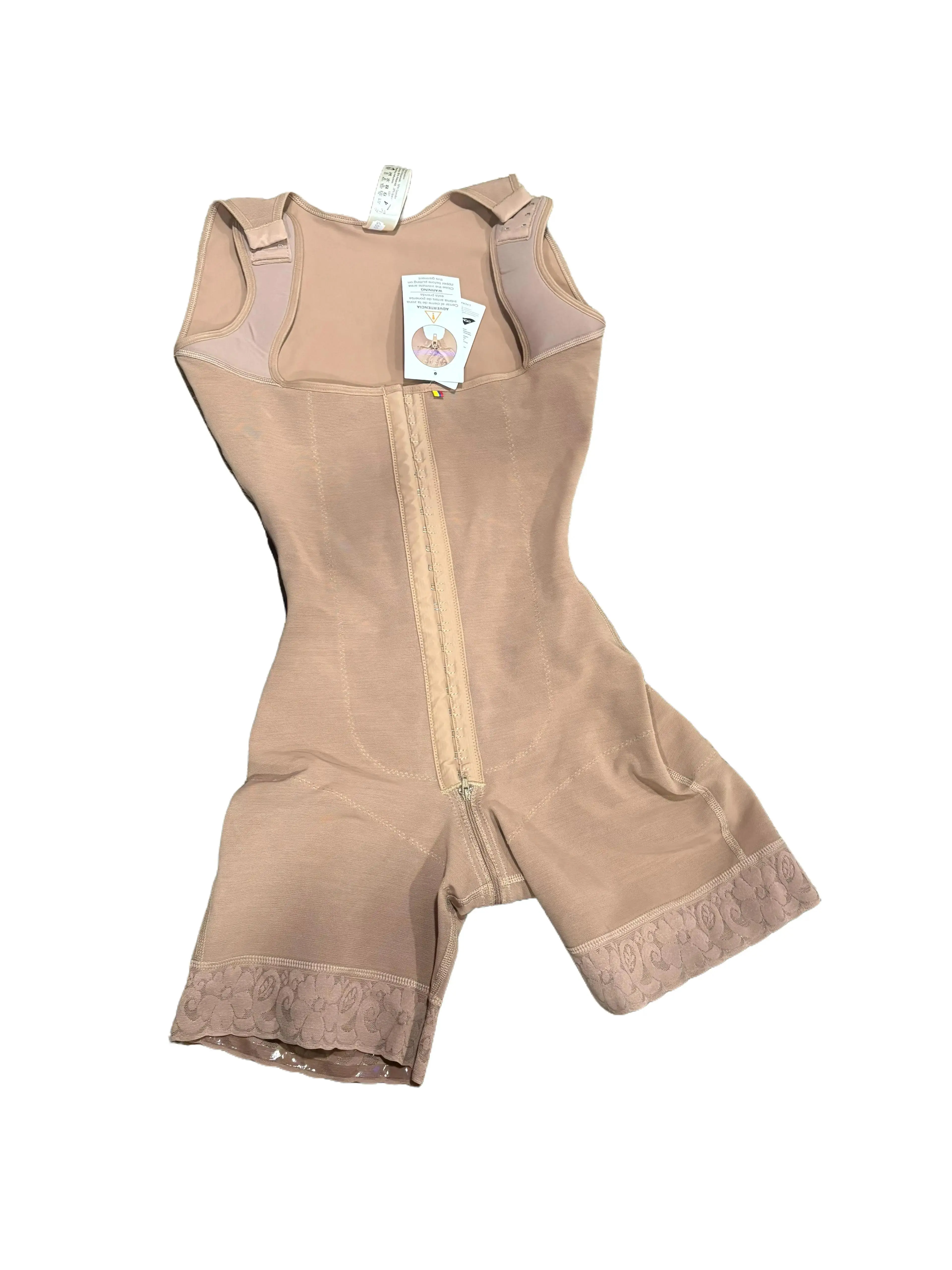 Serena Women's Colombian Faja Full Body Shaper with Lace Detail Adjustable Straps for Enhanced Support and Comfort
