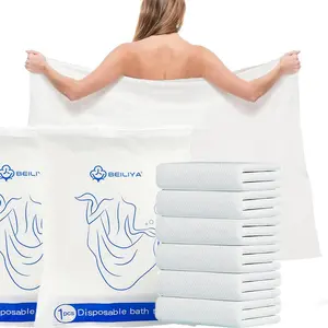 Disposable Bath Towel, 5 Counts Portable Travel Bath Towel, Disposable Bathrobe for Camping, Gym, Hotel, Travel, Bathroom Essentials, Shower Wiping Towels