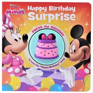 Disney Junior Minnie Mouse - Happy Birthday Surprise! Squishy Button Sound Book - Satisfying Tactile and Sensory Play - PI Kids (Play-A-Sound)