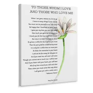 To Those Whom I Love & Love Me Funeral Poem Poster Decor Print