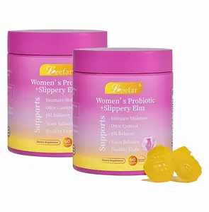 2 Botte LEEFAR Her Probiotics Gummies QQ - All in One Solution with Slippery Elm and Prebiotics & Lactobacillus Probiotic Blendfor Women's pH Balance and Dryness Hawaiian Pineapple Gummies Dietary Supplement