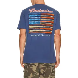 Junk Food Budweiser Baseball Bats Tee in True Navy
