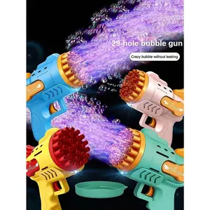29-Hole Automatic Handheld Bubble Gun Outdoor Gatling Bubble Blower Valentine Gift Party Favor (Battery And Bubble Water Not Included),Pool Toys Suitable For Pool Games,Pool Party,Adult Party Games Suitable For Halloween/Christmas/Thanksgiving