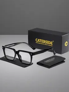 Retro Thick Frame Optical Glasses CP Temple Tips TR90 Material Hip-Hop Edgy Unisex Versatile Suitable for Travel, Beach, Driving, Cycling, Music Festivals, and Seaside Weddings