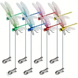4 pieces / 8 pieces / 12 pieces 3D realistic dragonfly decoration set - Garden hat clips and insect repellent, suitable for garden/outdoor/wedding season decoration (various colors, easy-to-clip design) - Autumn decoration / Christmas