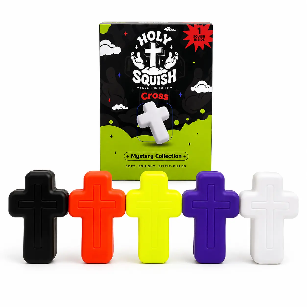 Mystery Cross Squishy Toy Collection, Classic Novelty Squishy Toy for Kids Satisfying Squishy Soft Squishies