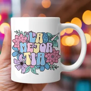 Taza Para La Mejor Tía 12oz Reusable Coffee Ceramic Washable Reuse