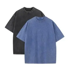2 Pack Washed Tshirts for Men Women Gym Vintage Heavyweight Cotton Workout Acid Wash Baggy Tees Medium Fit