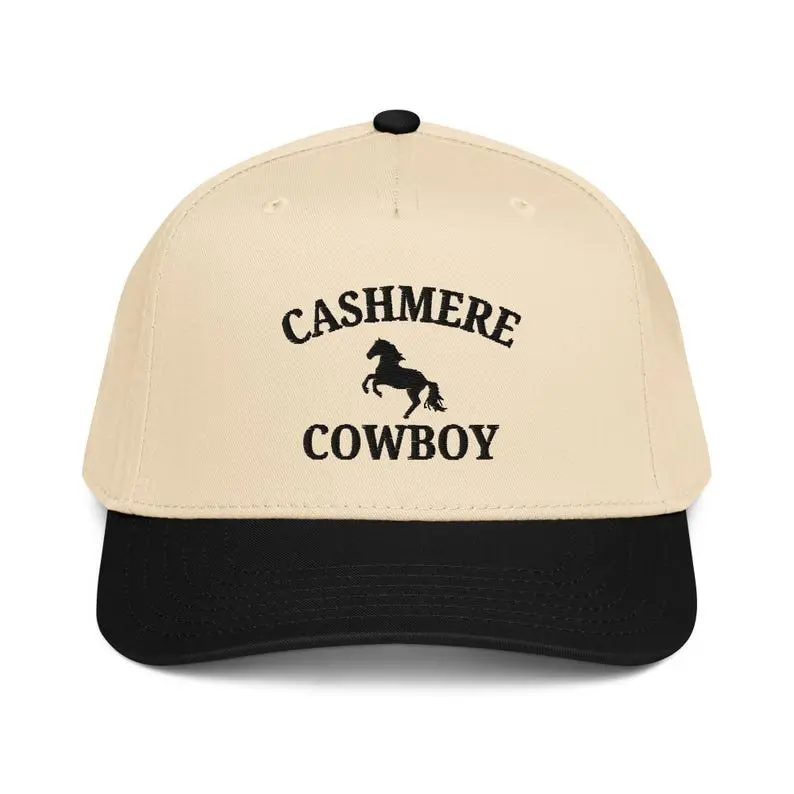 Cashmere Cowboy Embroidered Two Tone Baseball Cap Custom Thread Color