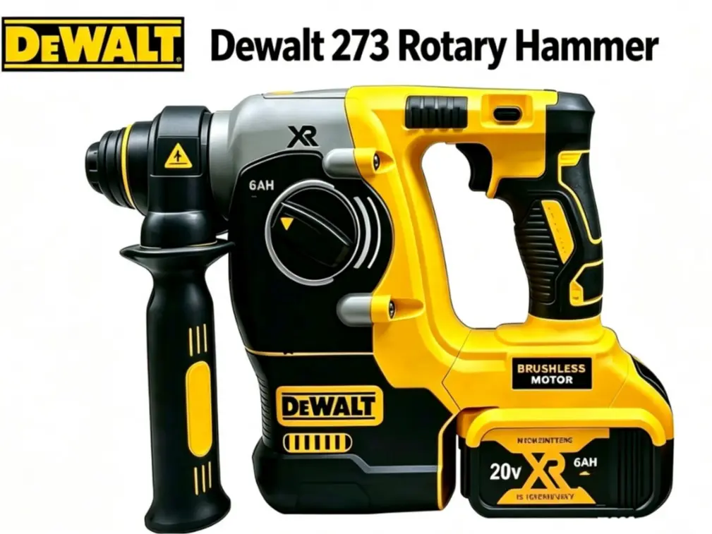 Dewalt DCH273 Brushless Battery-Powered Rotary Hammer, Handheld Drilling & Chiseling Tool with Complete Drill Attachments, Brushless Motor, for Concrete Drilling & Commercial Decoration