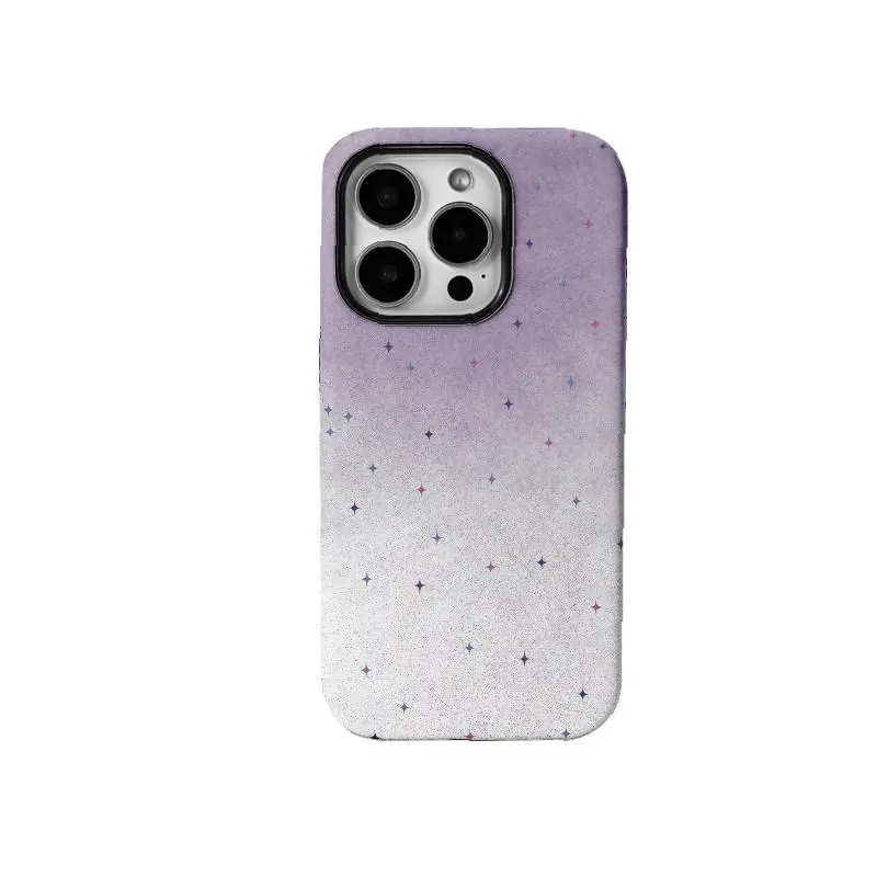 Gradient Purple Lucky Star Phone Case phone case for use with iPhone 17 air 16 Pro max 15 plus 14 Pro 13/12/11/X/XR/XSMAX sublimation phone case compatible with Samsung Galaxy S25 ultra S24 plus S23 FE S22/S21 aesthetic creative design trending, Tpu, Wate