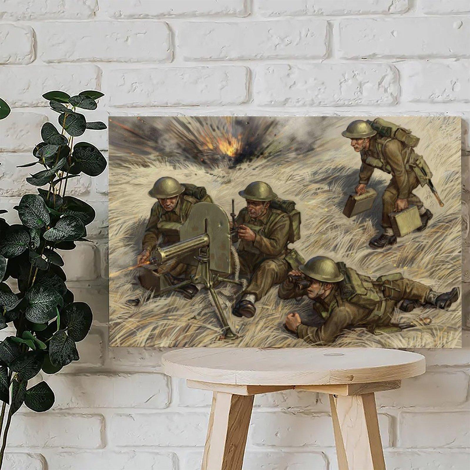 Vintage Poster WW II Soldier  Poster Decorative Painting Canvas Wall Art Picture Print Modern Family Bedroom Decor
