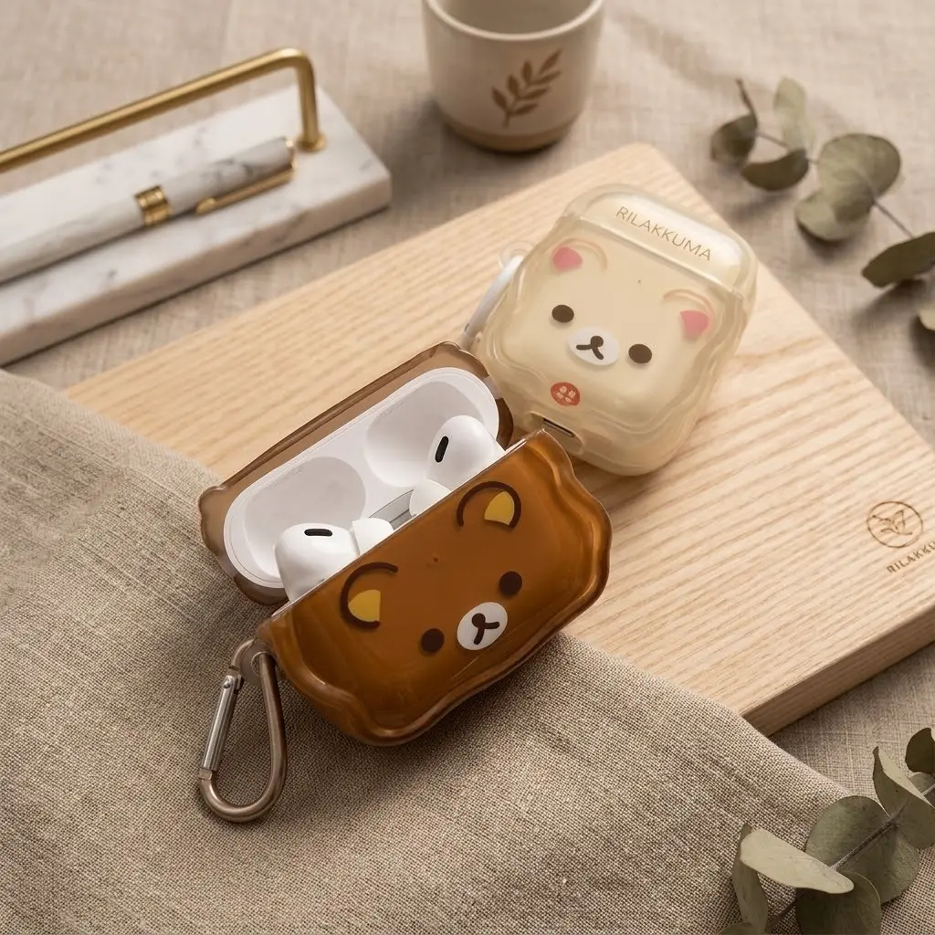 2026 New Cartoon Bear Airpods Protective Case Wireless Bluetooth Earphone Cover Compatible Apple Pro Headsets Second Generation