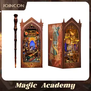Magic World DIY Book Nook Kit – Assembly Model House with Light, Harry Potter Bookshelf Decor, 3D Puzzle Gift for Fans, Valentine's Day & Birthday Present