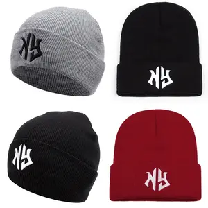 fashion beanie hat men letter embroidered men knitted hat with warm head cover hat women beanies men