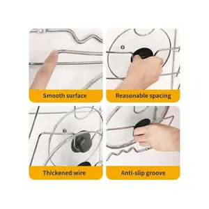 1PC Multifunctional Kitchen Pot And Lid Rack Wall-Mounted Storage Rack Cutting Board Storage Rack