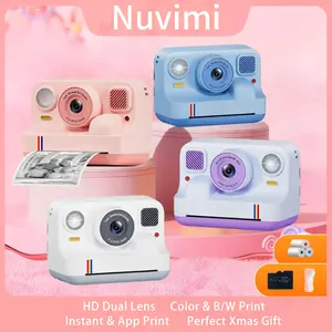 Children's Dual Lens Instant Print Camera - 1080P Portable Selfie & Video Toy, Best Christmas Gift for Boys & Girls 3-15, Includes 32GB SD Card & 3 Colored Printing Papers, Safe & Portable Design, Fun Features, DIY Creativity & Games Birthday White