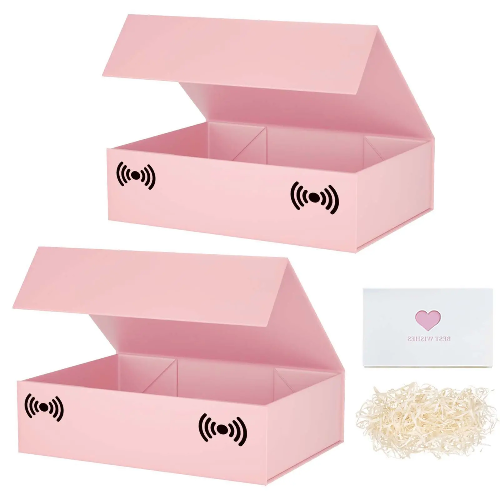 Pink Gift Box,10.7'x7'x2.8' Sturdy Collapsible Gift Boxes with Magnetic Closure