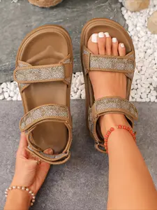 These stylish Summer Footwear platform sandals feature adjustable straps, a comfy insole, and a trendy, versatile design for casual everyday wear.