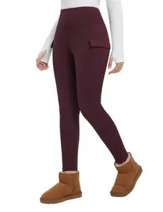 baleaf Women's Fleece Lined Leggings Zipper Legs Thick Thermal Warm Winter Tights High Waisted Pockets Snow Pants