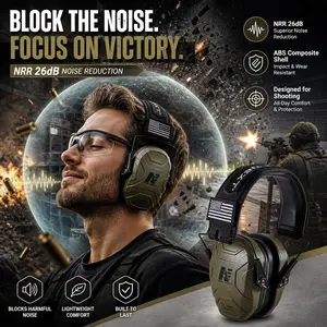 armenxt Head-Mounted Tactical Eardefenders, Lightweight Noise-Cancelling Shooting Ear Protection with Adjustable Headband, 26dB Noise Reduction, Soft Pads for Military Hunting Activities