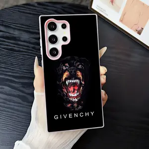 French Luxury Fashion House Givenchy Phone Case 2‑in‑1 Clear Jelly Case for Samsung Galaxy S26/S26+/S26 Ultra/S25/S24/S23/S22 | Dopamine Photo Card Holder | Soft TPU Shockproof Anti‑Yellowing Slim Lightweight Protective Cover