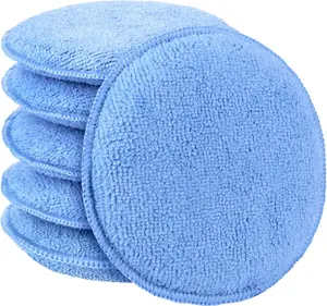 Car Wax Applicator Pad, Microfiber Applicator Pad for Buffing & Detail Polishing, 6PK Round Foam Pads for Car Cleaning and Fine Polishing, 5 Inch