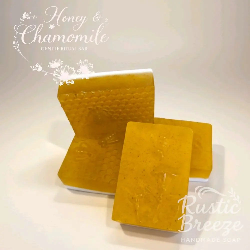 Rustic Breeze Honey & Chamomile Gentle Ritual Soap | Goat Milk Honey Soap for Sensitive Skin Moisturizing 4.5 oz Handcrafted Bar