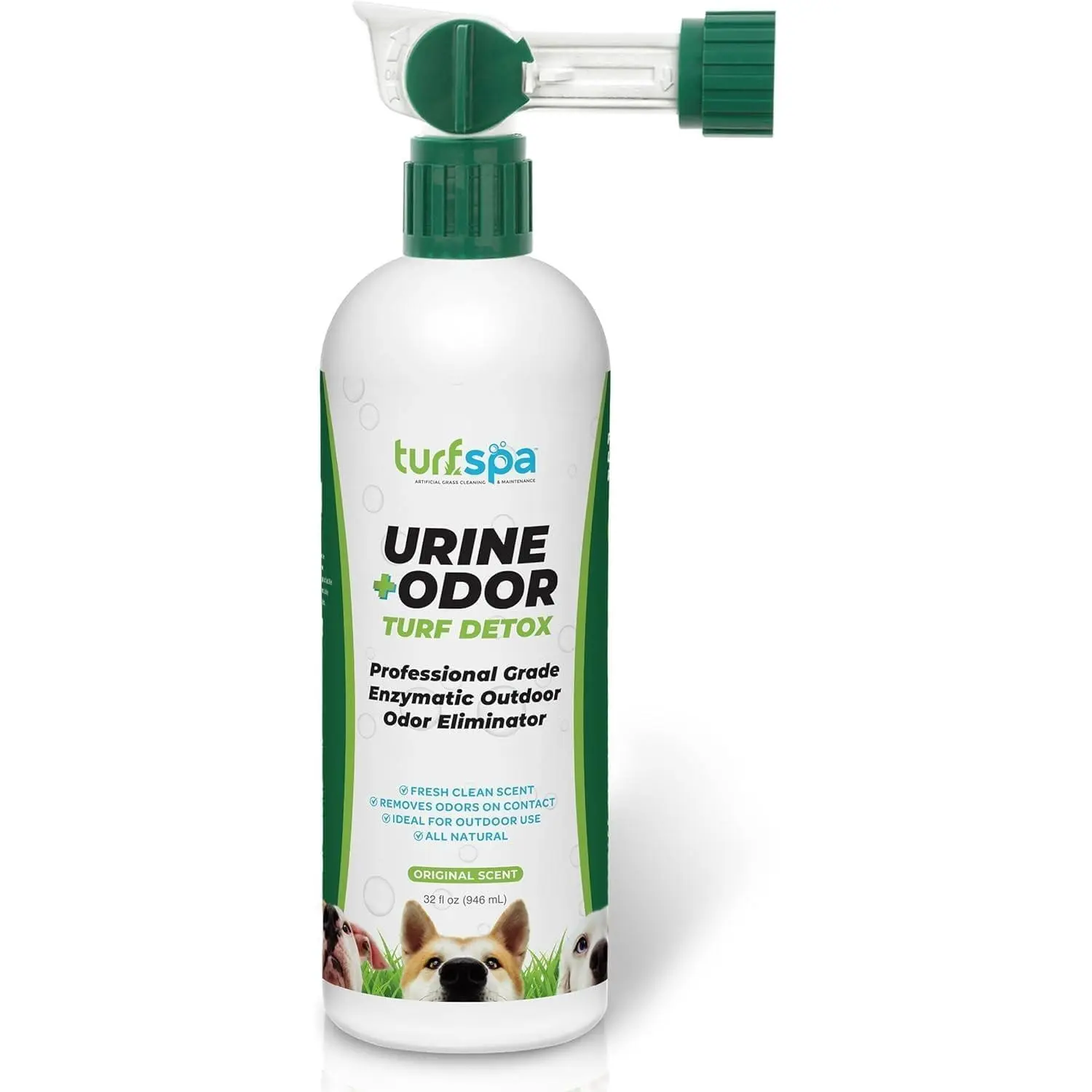 Urine & Odor Turf Detox Professional Enzyme Cleaner, 32 oz | Odor eliminator for artificial grass, turf, concrete, patios and kennels; enzymatic pet urine cleaner for dogs and cats