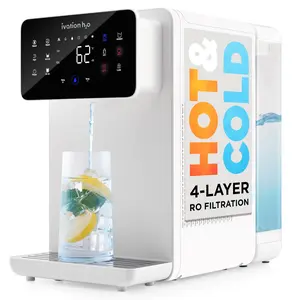 Ivation H2O Hot & Cold Countertop Reverse Osmosis Water TDS Filter System, 4 Stage RO Water Filtration, 6 Temperature Presets, 3:1 Pure to Drain, Portable Plug-and-Play - White