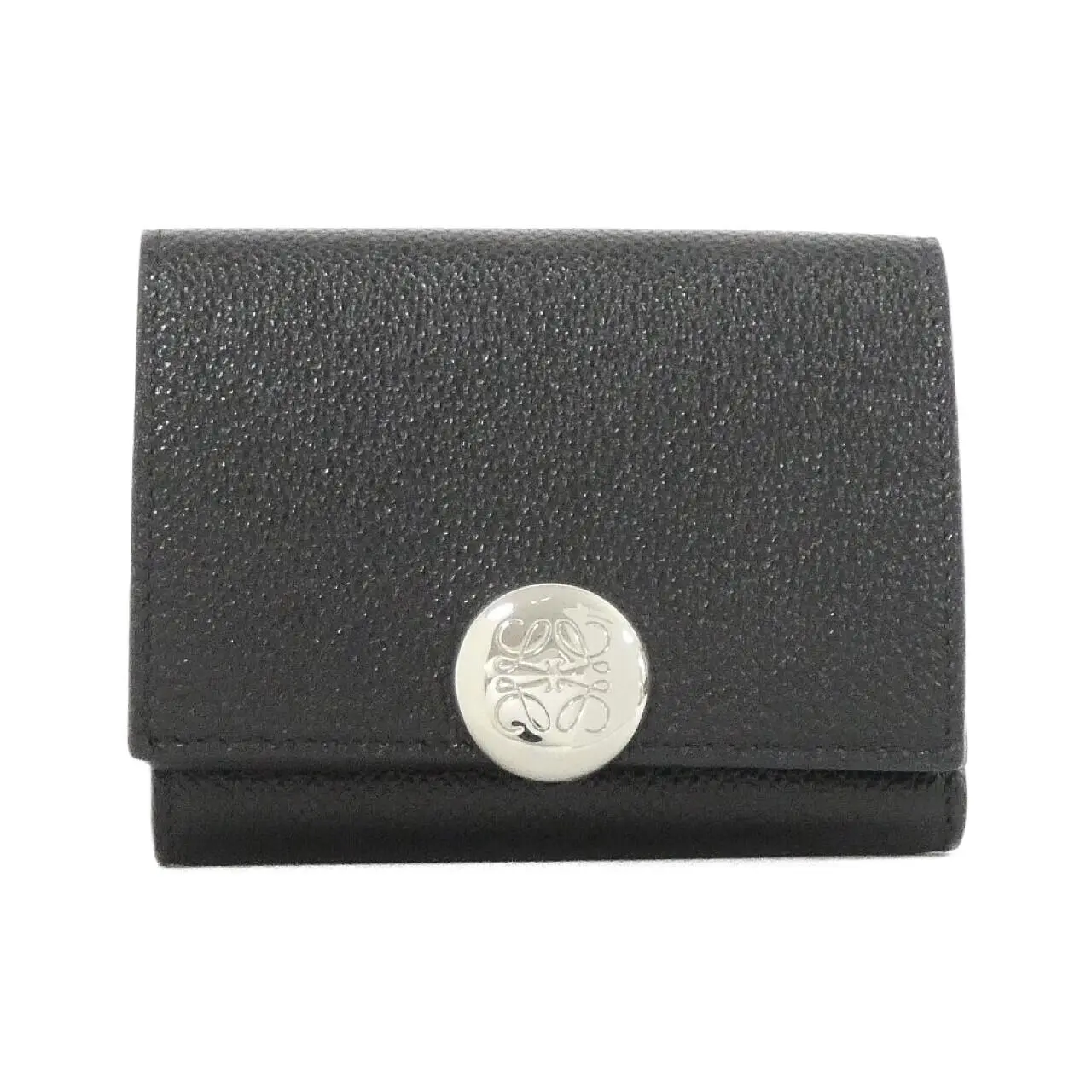 Pre-owned Loewe Calfskin Small Leather Goods PEBBLE TRIFOLD WALLET Calf Wallet