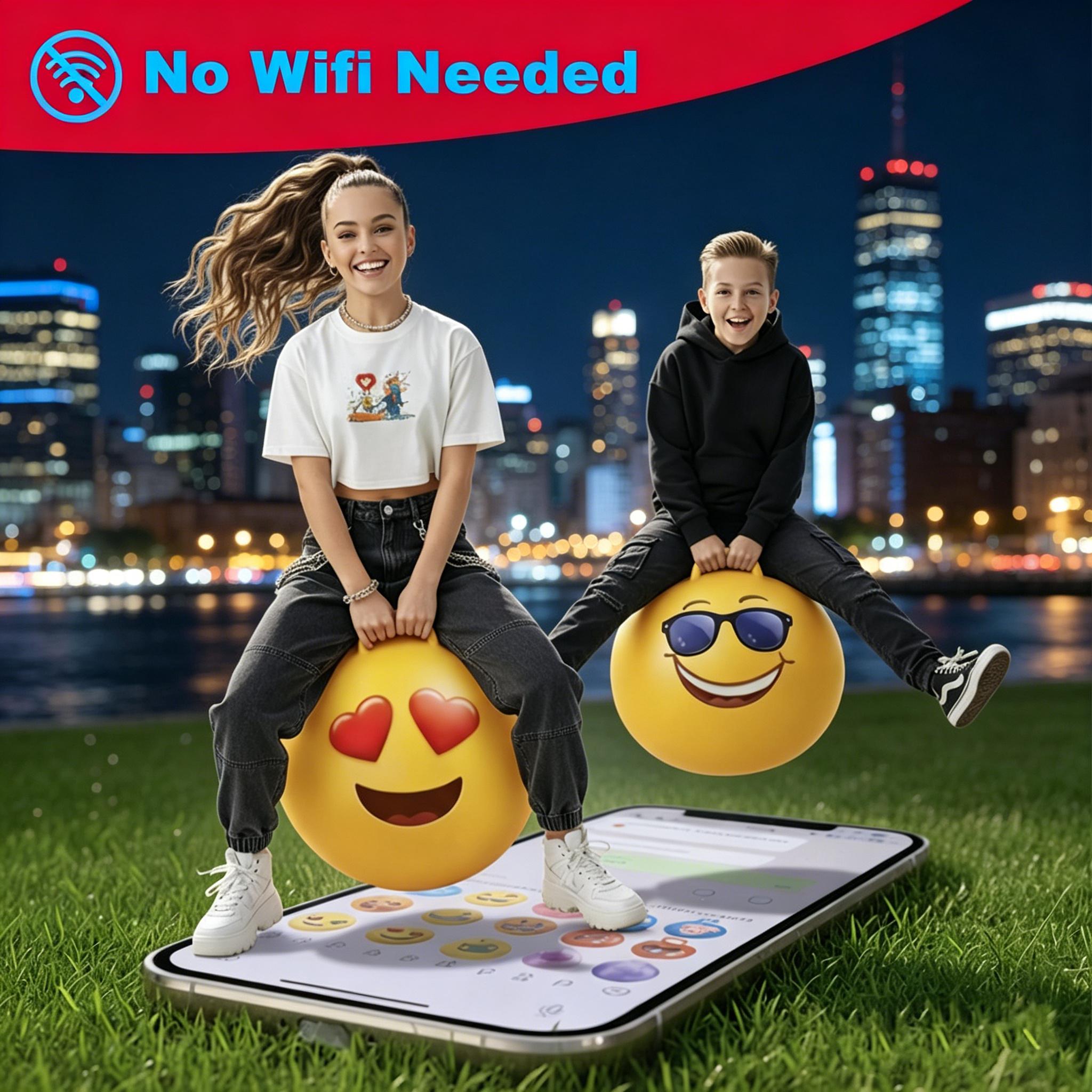 Hopper Ball for Adults Hippity Hop Jumping Ball Fun Outdoor Game Toy for Parties and Family Activities Bright Yellow Emoji Design