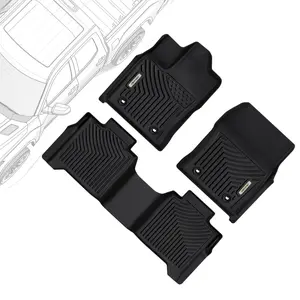 OEDRO Black TPE All Weather Floor Mats for Toyota Tundra 2022-2025 Crew Max Cab Only Custom Fit 1st & 2nd Row Car Liners