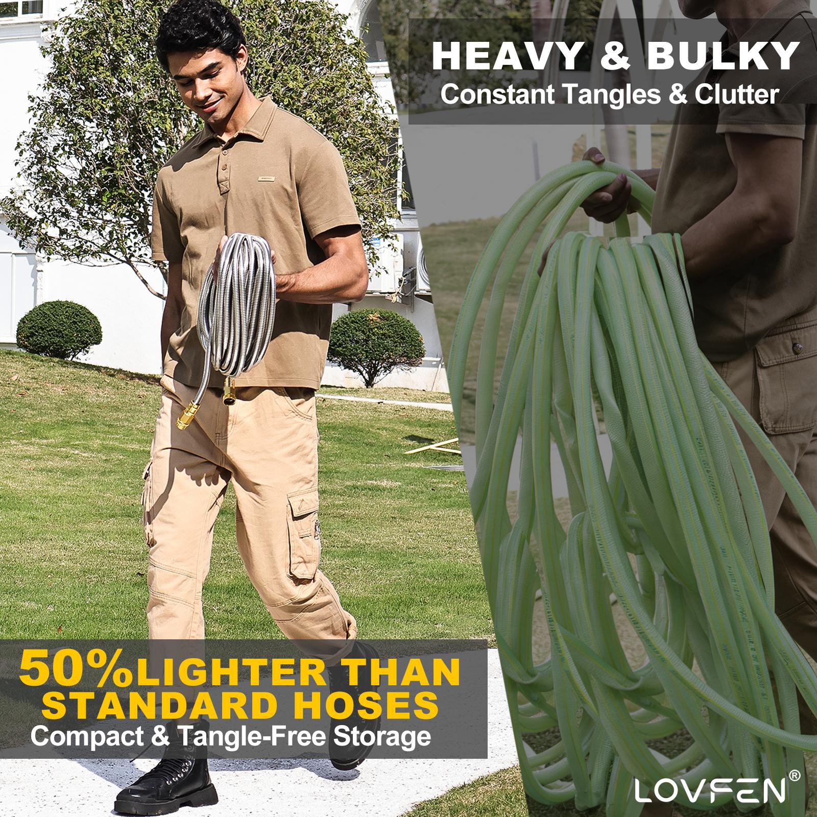 75FT Hose With 10 Function Nozzle, No-Kink, Tough & Flexible, Sturdy and Lightweight, Rust Proof for Yard, Outdoor, RV