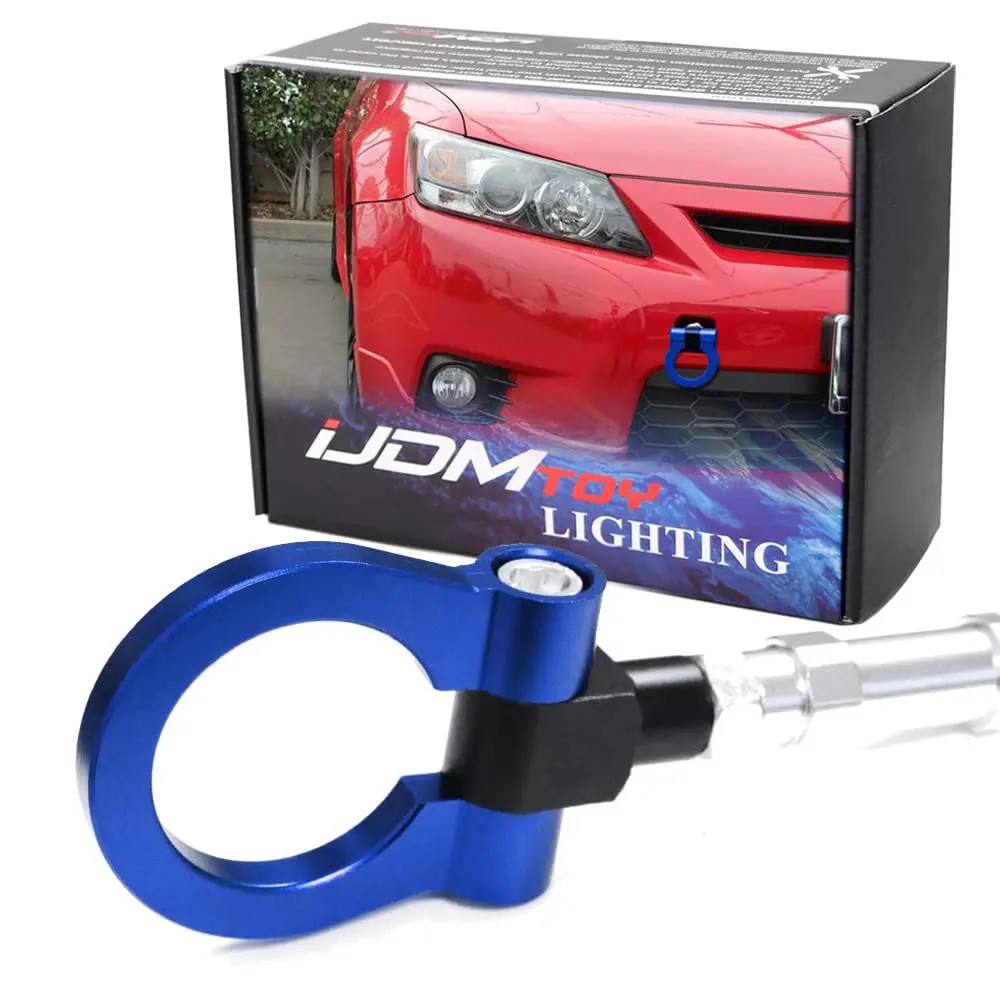 iJDMTOY JDM Blue Track Racing Style Tow Hook Ring For Scion 2011-2013 tC, 2004-2015 xB/bB, Made of Lightweight Aluminum