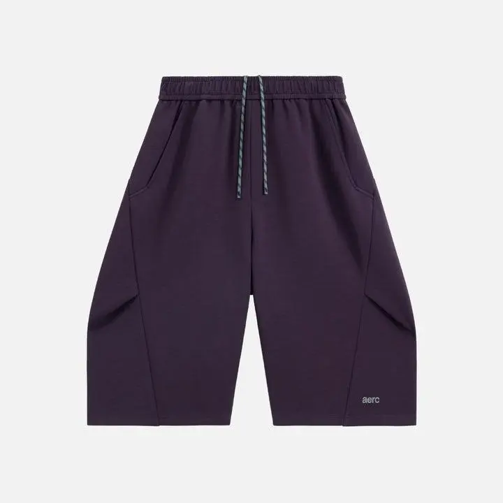 Aelfric Eden Soft Running Longline Shorts High Waist Oversized Wide Leg Fit Contrast Striped Drawstring Detail Soft Fabric Casual Streetwear Unisex Bottoms