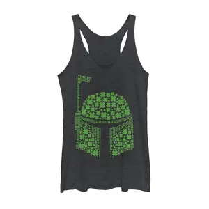 Women's Star Wars St. Patrick's Boba Fett Clover Racerback Tank Top
